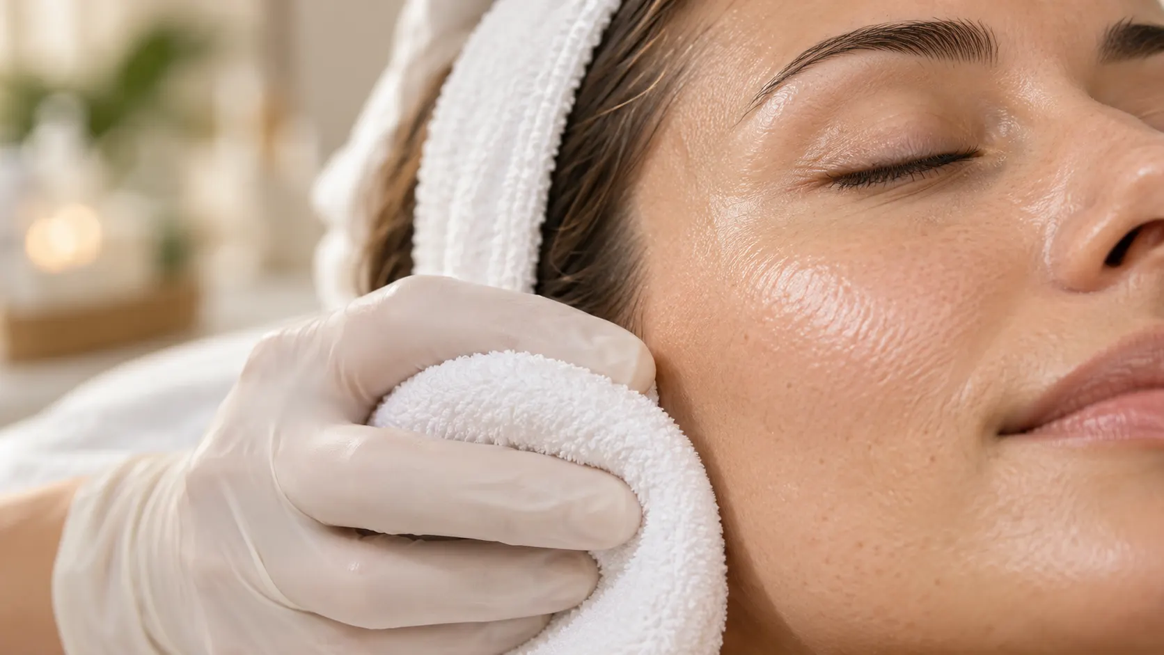 Tratamiento facial en cabina sobre una piel limpia y luminosa